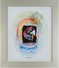 Famous Artist Series: Homage to Wassily Kandinsky after 1911 original woodcut from the Klange Series, title: Landscape With More Upright White Figure