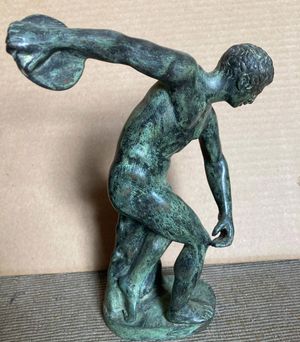 The Discus Thrower (Discobolus), Antique Bronze Statue after Myron