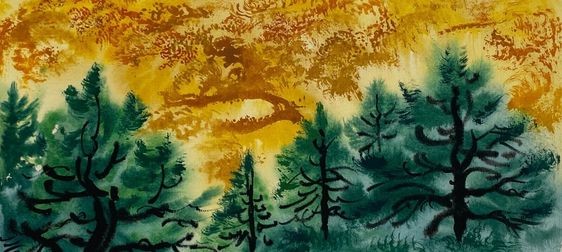 Cape Cod Landscape with Pine Trees