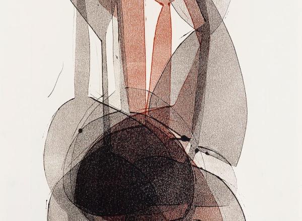 Otto Neumann, Abstract Composition, 1964, monotype, 25in x 17in