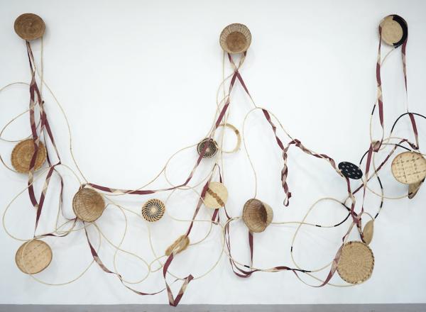 Acaye Kerunen, Kakare, 2021, Mixed media, 370 x 860 x 50 cm (145 5/8 x 338 5/8 x 19 ¾ in.)