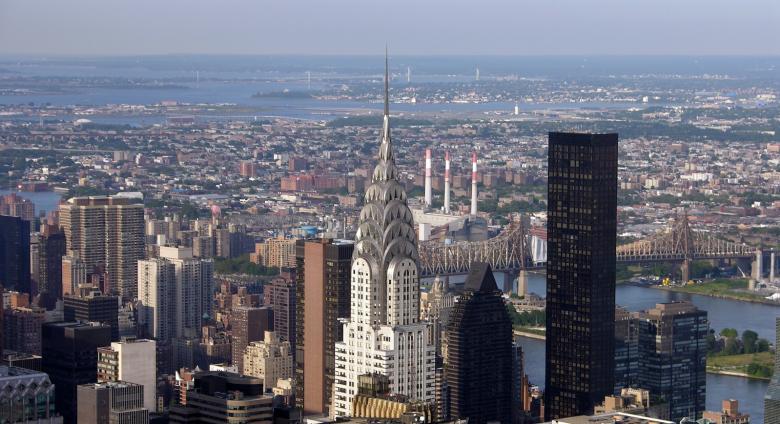 View of the Chrysler Building taken from the Empire State Building. 2008. License