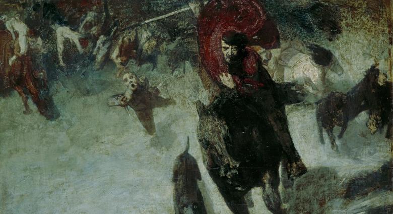 Franz von Stuck, The Wild Chase, 1889, oil on canvas, Städtische Galerie im Lenbachhaus, Munich 