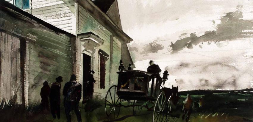 Andrew Wyeth, John Olson's Funeral, 1945.