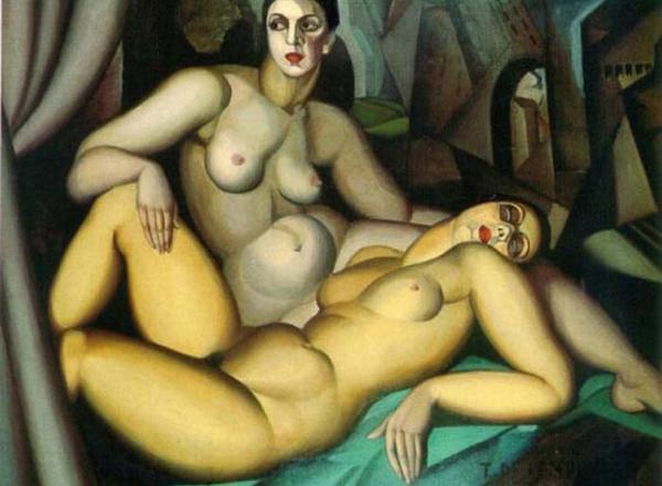 "Perspective", 1923. Painting by Tamara de Lempicka.