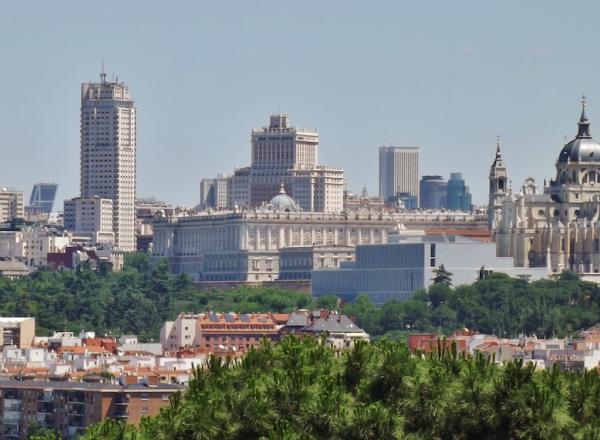 Panorama of Madrid from the San Isidro park.